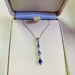 Whitehall 14k White Gold Amethyst and Diamond Pendant Necklace